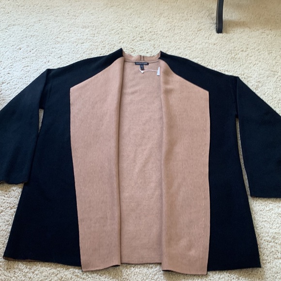 NWT Eileen Fisher Silk and Organic Coton Drape Front Cardigan, sz L - Picture 4 of 10